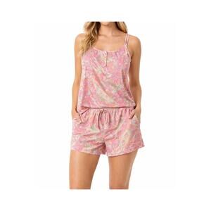NWT Lauren Ralph Lauren Cami Boxer Shorts Pajama Set Pink Floral Paisley XS